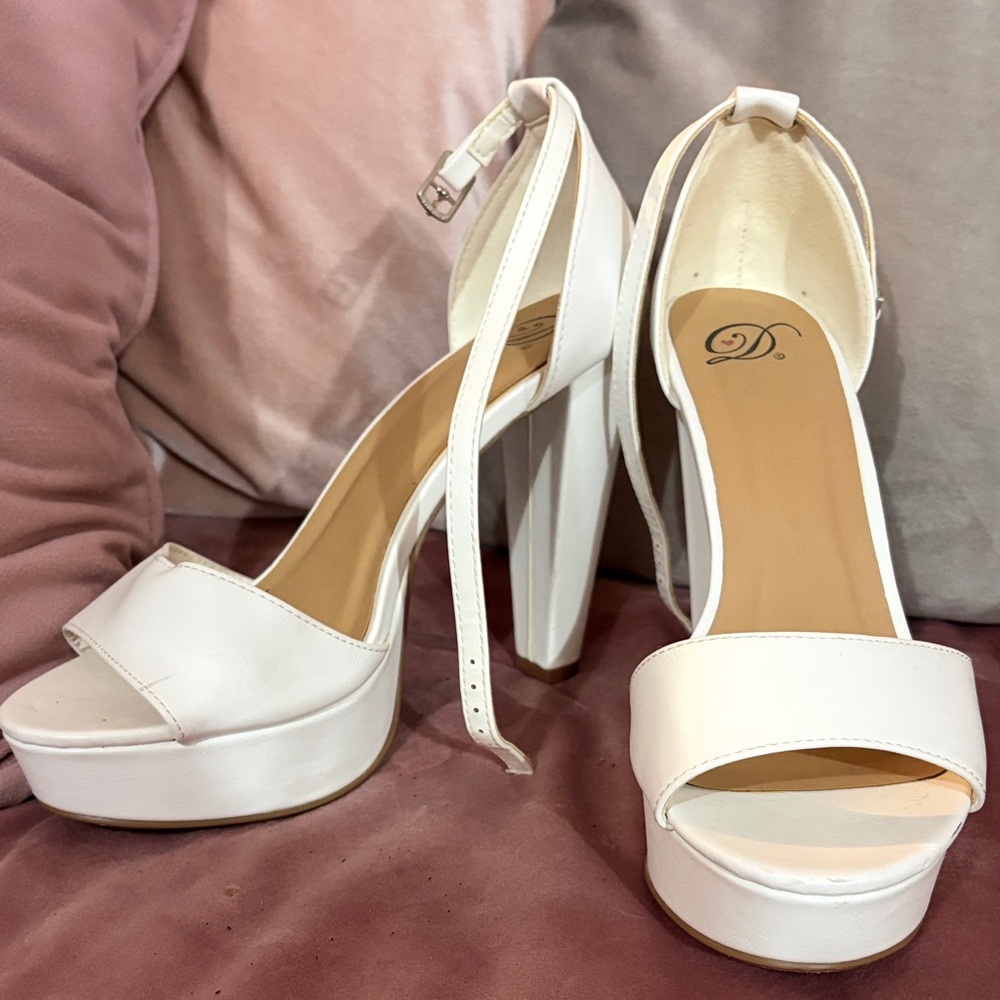 Elegant White Platform Heels